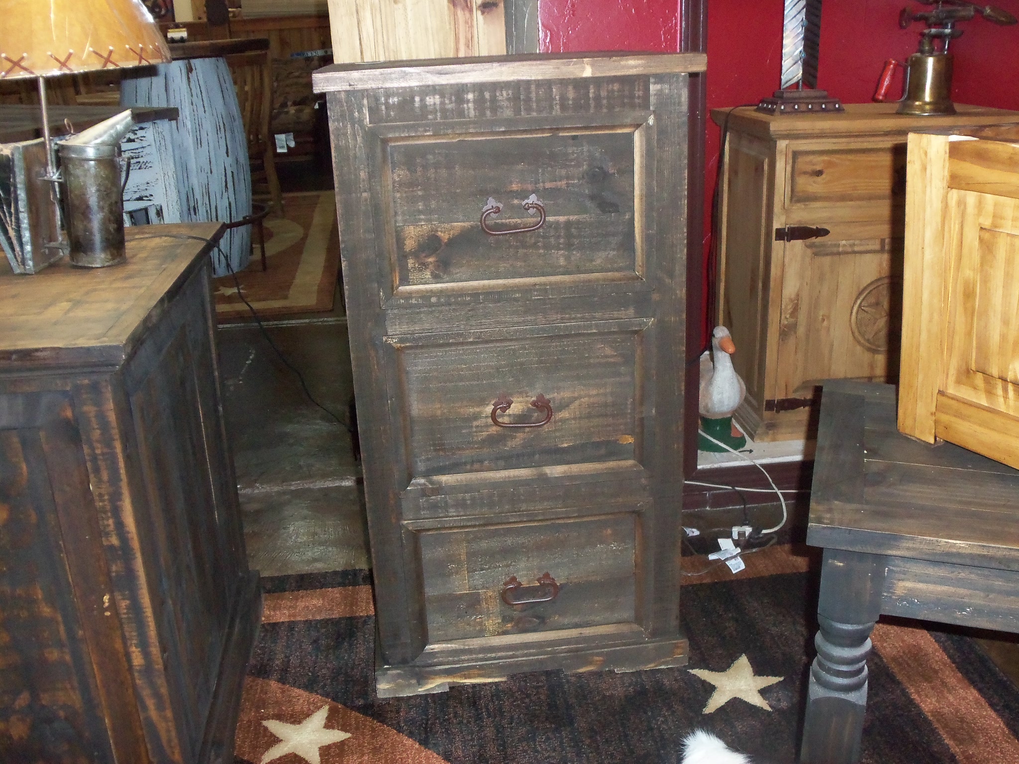 Three Drawer Dark Distressed File Cabinet Rick S Home Store